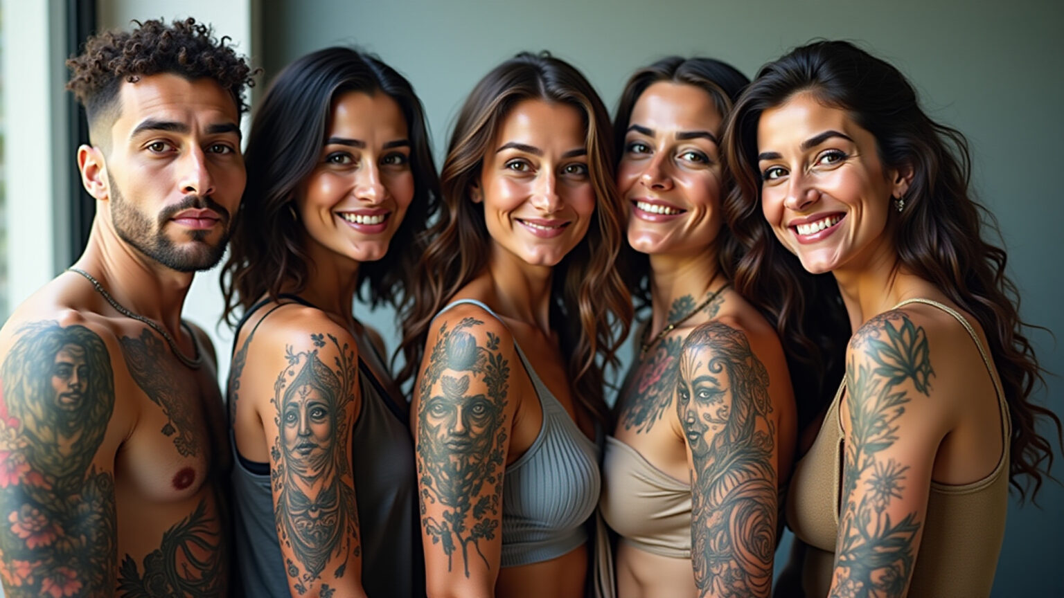 40 Ideias de Tatuagem Tatuagem: Estilos Que Bombam em 2026 Pessoas diversas exibindo tatuagens artísticas em estilos modernos e vibrantes.