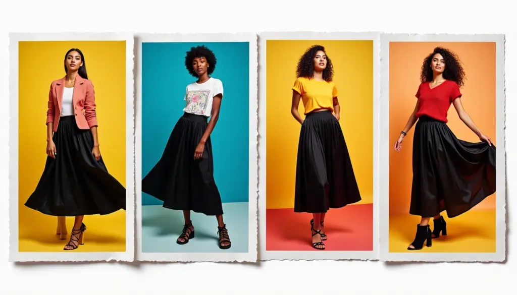 42 Ideias de Look com Saia Preta Midi para Arrasar em 2026